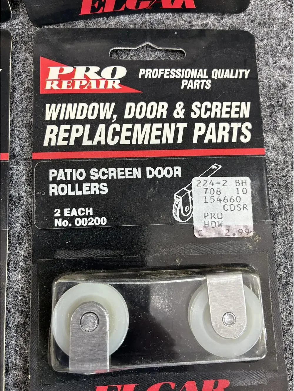 Pro Repair Patio Screen Door Rollers 2 Pack No. 00200 Lot of 4